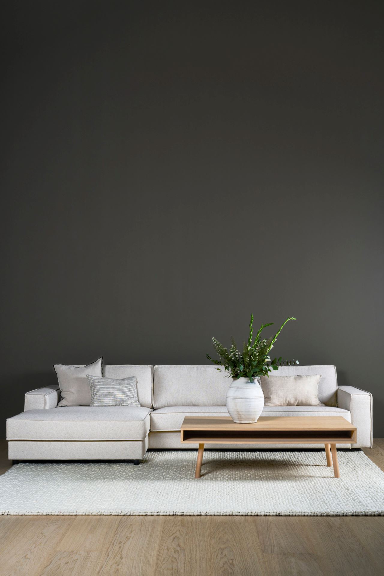 Sofföverdrag 3-sits schäslong vänster natur - 4