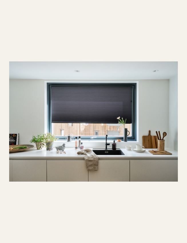 Premium dubbel plisségardin med snöre 25mm multi - 2