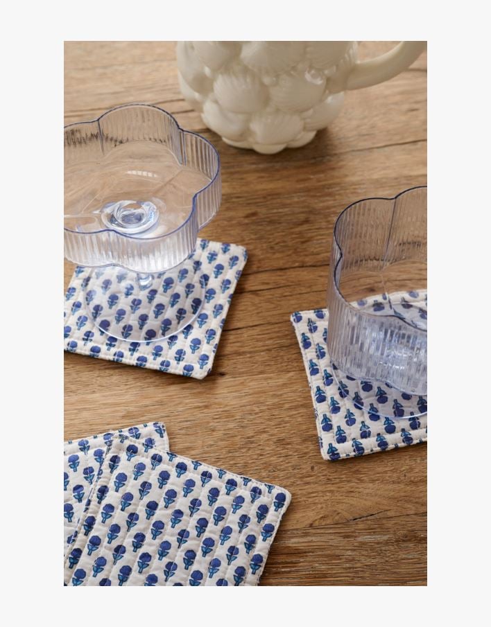 4-pack glasunderlägg blå - 10x10 cm blå - 1