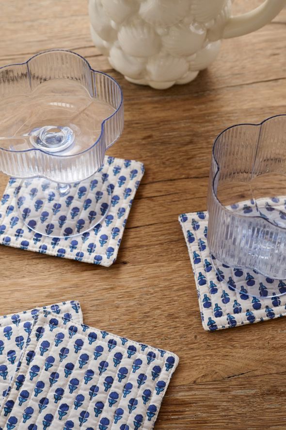 4-pack glasunderlägg blå - 2