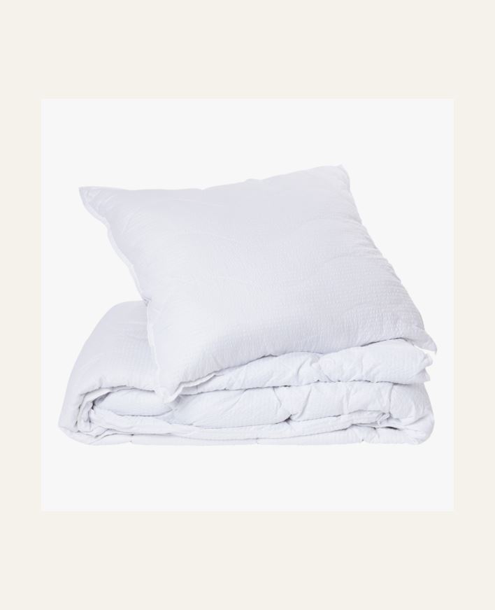 Svalt fibertäcke + kudde vit - 150x210 cm vit - 1