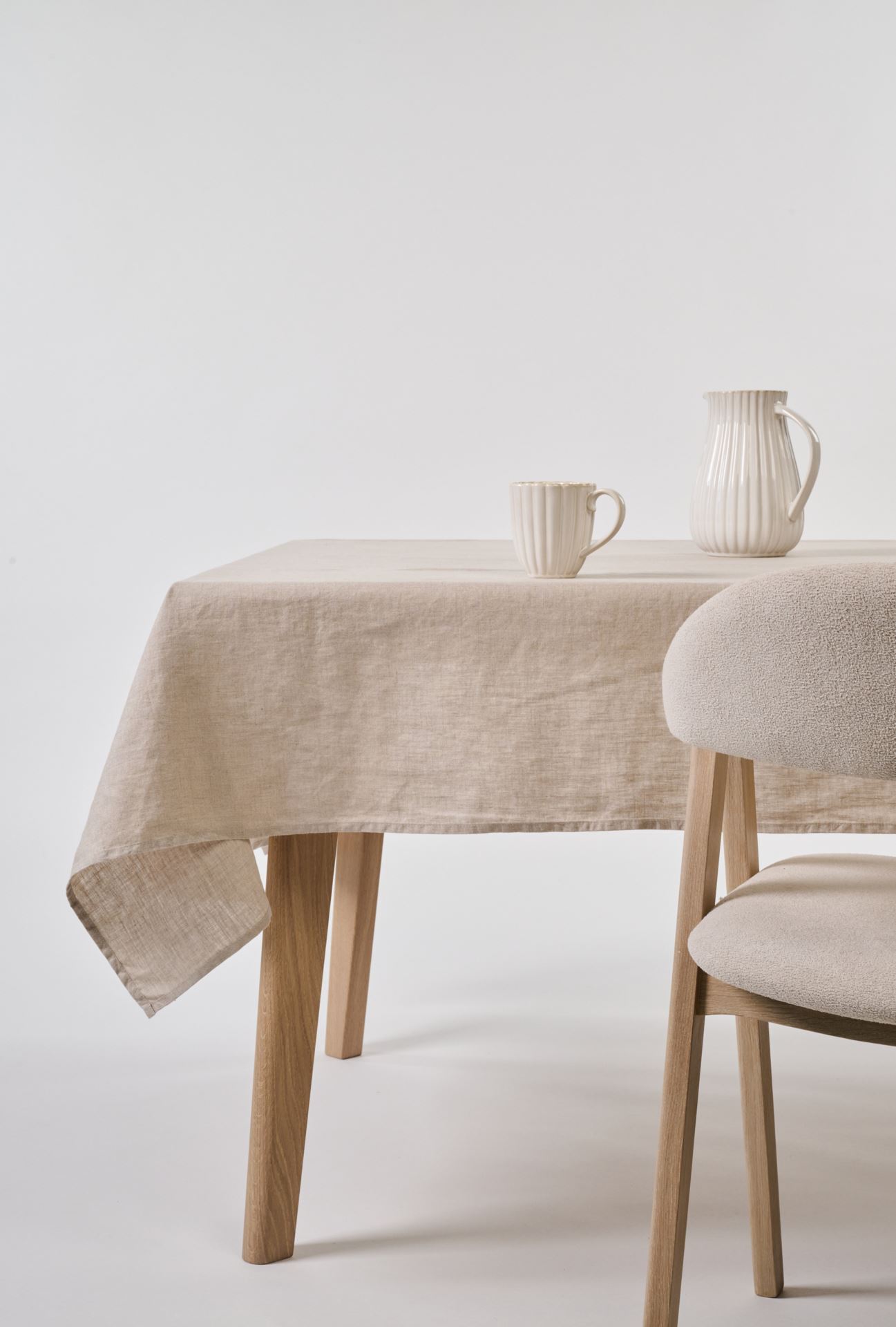 Linneduk natur - 140x350 cm natur - 1