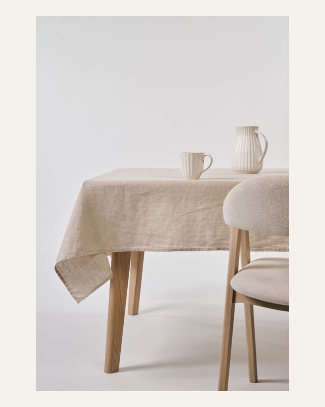 Linneduk natur - 90x90 cm natur - 1