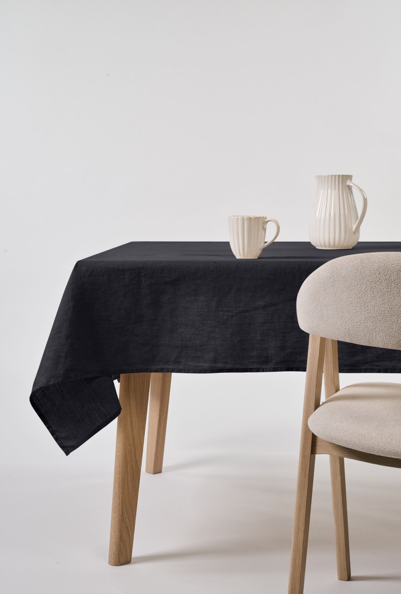 Linneduk svart - 140x250 cm svart - 1