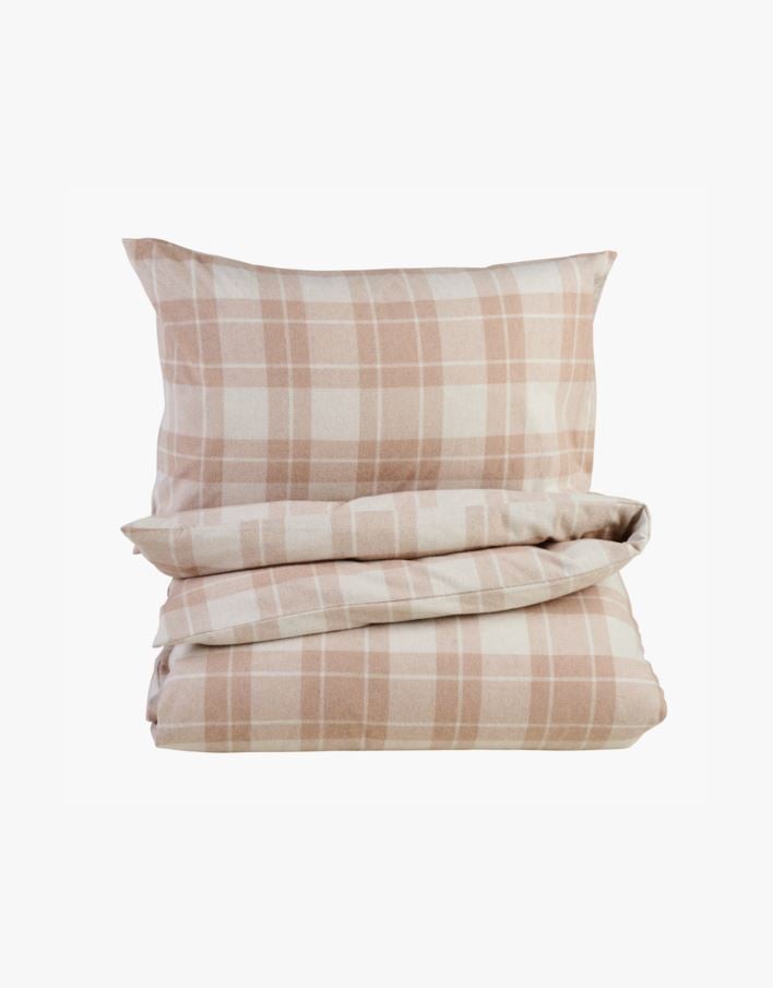 Påslakanset i garnfärgad flanell sand - 150x210 cm sand - 1