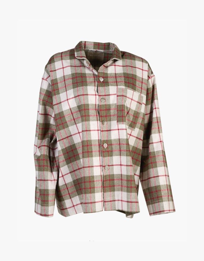 Garnfärgad flanellpyjamastopp multi/röd - one size multi/röd - 1