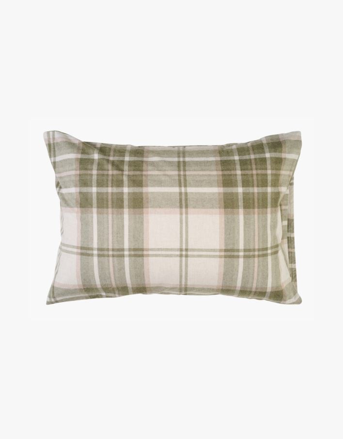 Garnfärgat flanell påslakan olivgrön - 50x60 cm olivgrön - 1