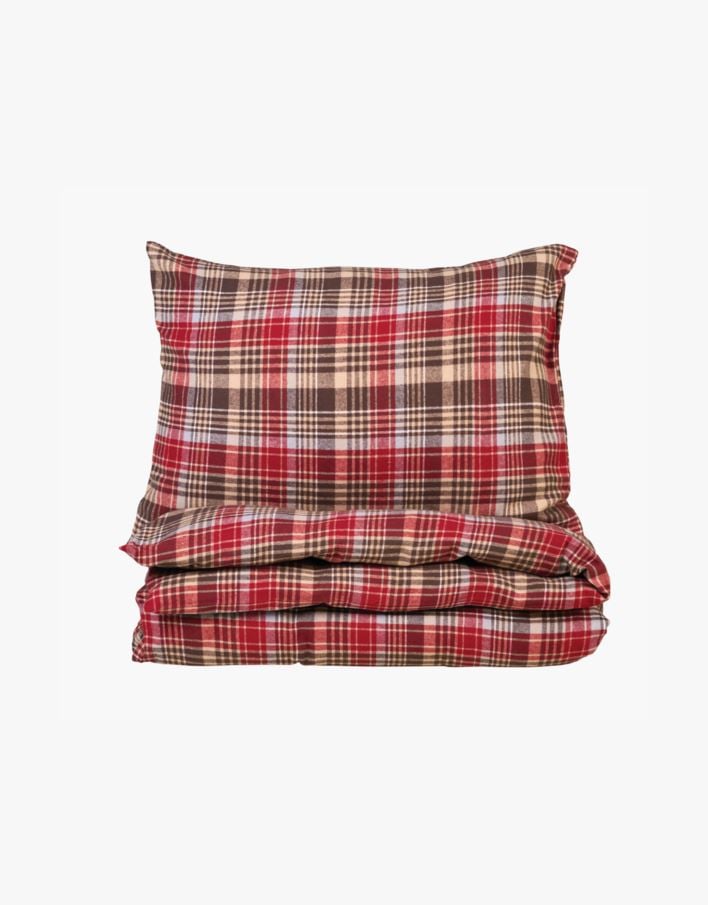 Påslakanset i garnfärgad flanell multi - 150x210 cm multi - 1
