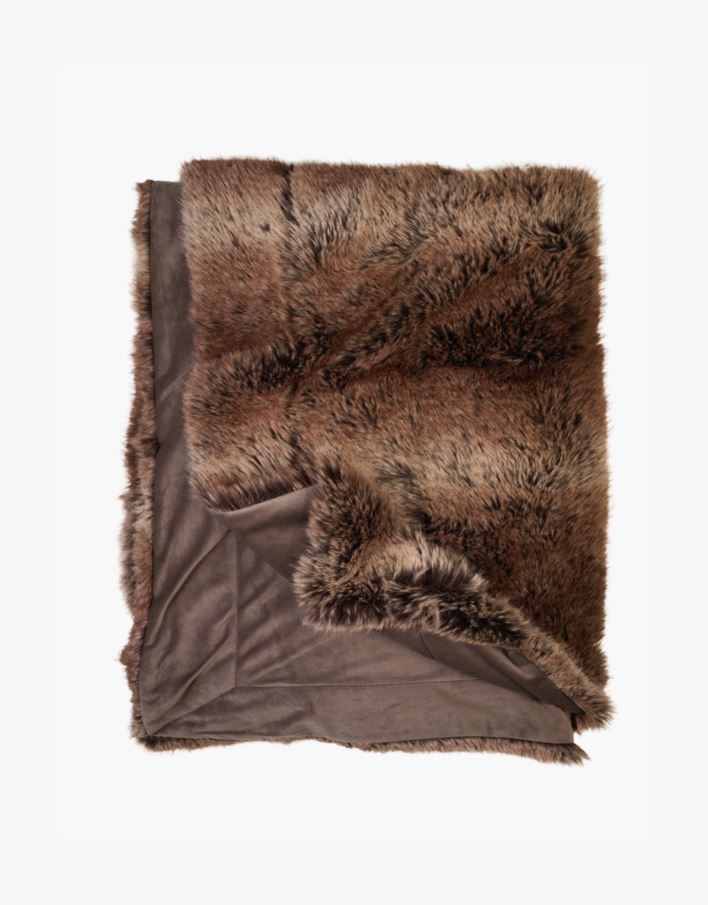 Pläd i pälsimitation brun - 130x170 cm brun - 1
