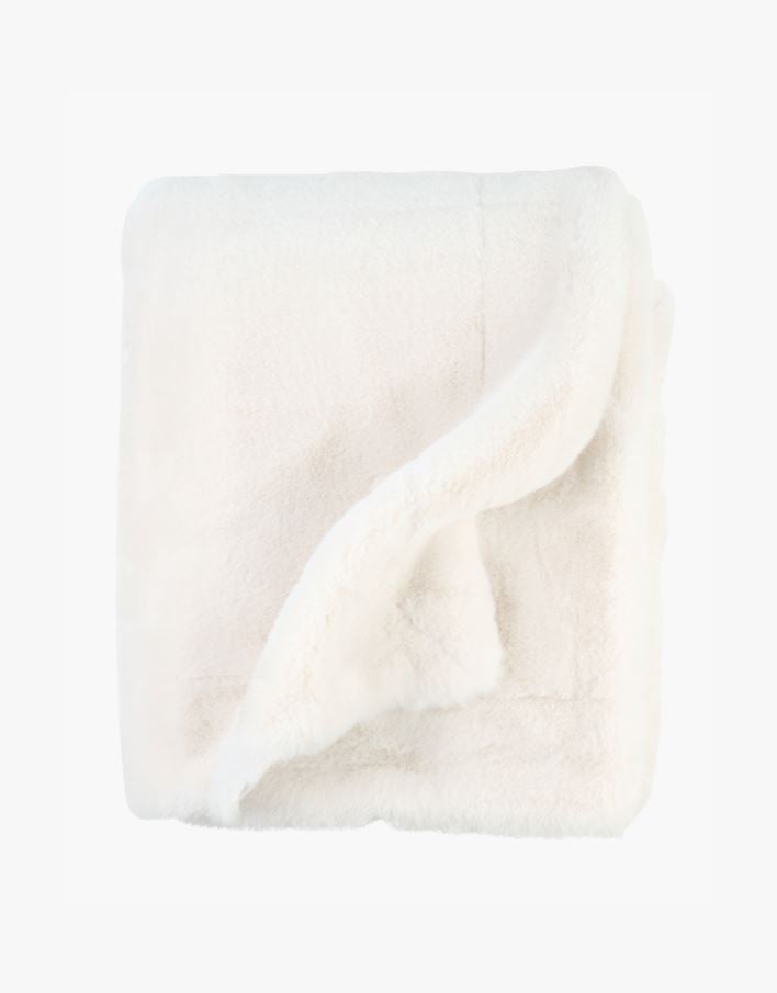 Pläd i pälsimitation offwhite - 130x170 cm offwhite - 1