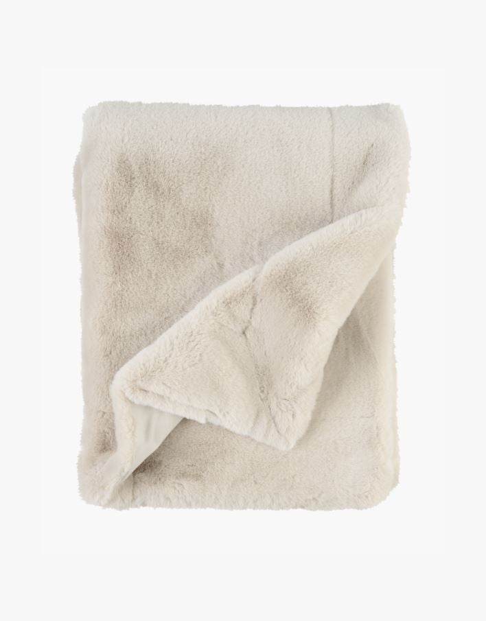 Pläd i pälsimitation beige - 130x170 cm beige - 1