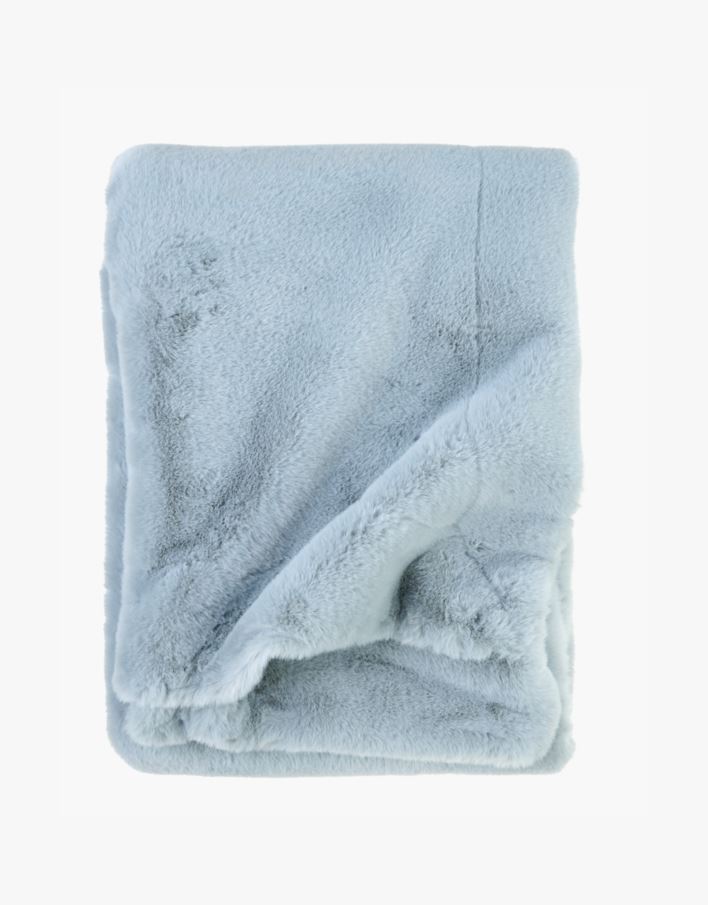 Pläd i pälsimitation ljusblå - 130x170 cm ljusblå - 1