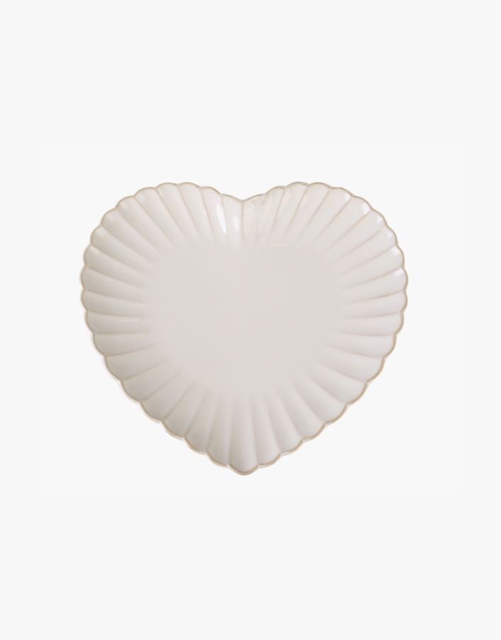 Hjärtformad tallrik vit - 21,5x19,5 cm vit - 1