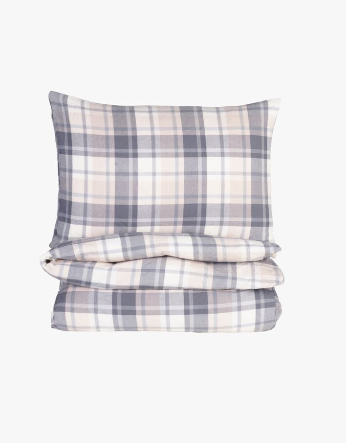 Påslakanset i garnfärgad bomull multi/blå - 150x210+50x60 cm multi/blå - 1