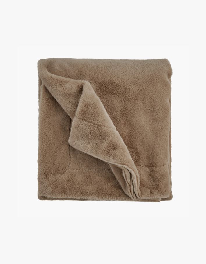 Pläd i pälsimitation karamell - 130x170 cm karamell - 1
