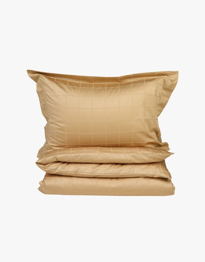 Påslakanset i satin senap - 150x210 cm senap - 1
