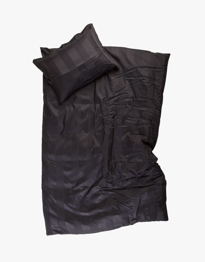 Påslakanset i satin svart - 150x210+50x60 cm svart - 1