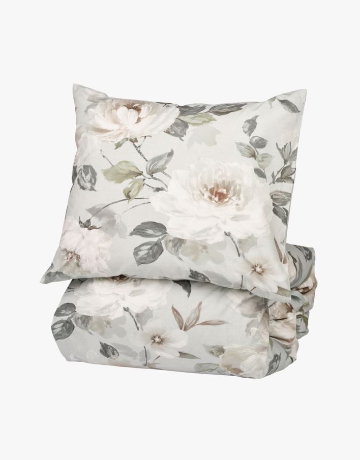 Påslakanset i percale gråblå - 150x210+50x60 cm gråblå - 1