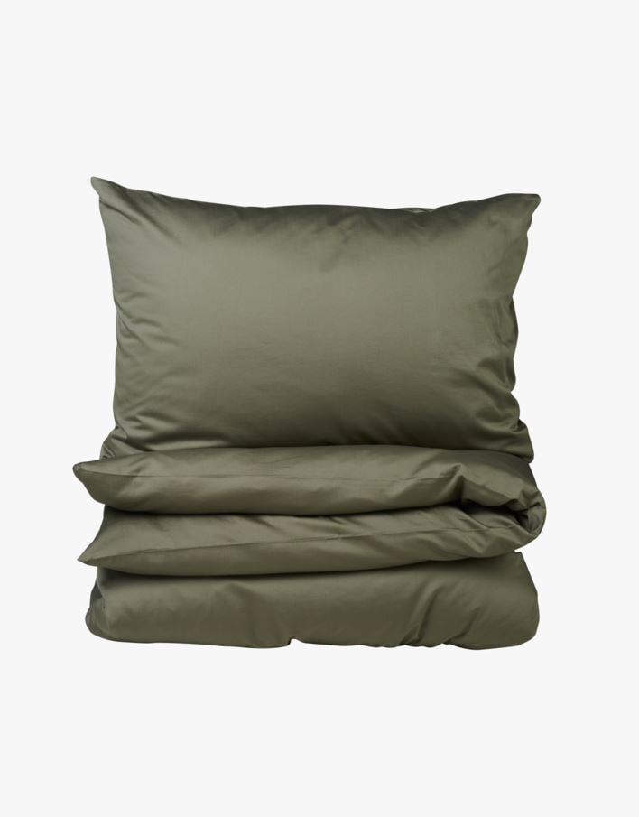 Påslakanset i satin mörkgrön - 150x210 cm mörkgrön - 1