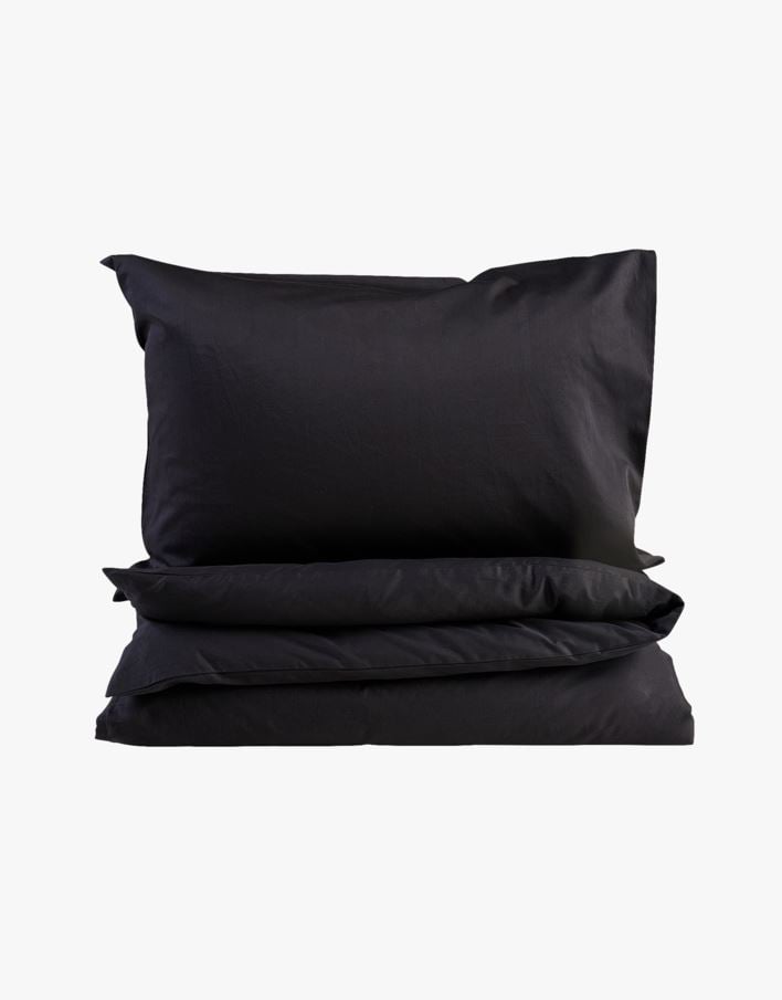 Påslakanset i satin svart - 150x210+50x60 cm svart - 1
