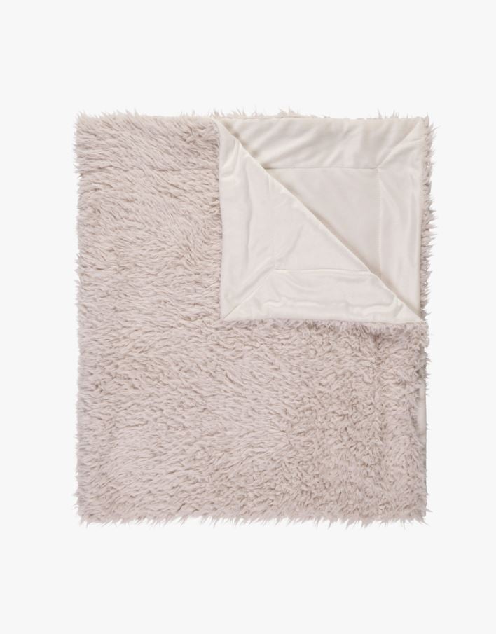 Pläd i pälsimitation offwhite - 120x160 cm offwhite - 1