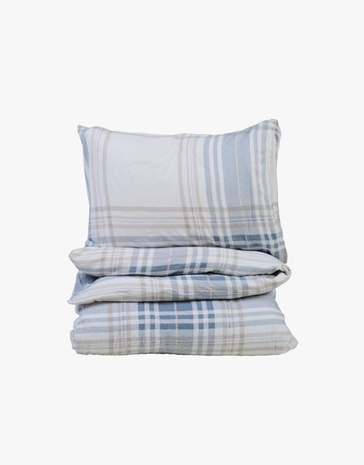 Påslakanset i flanell ljusblå - 150x210+50x60 cm ljusblå - 1