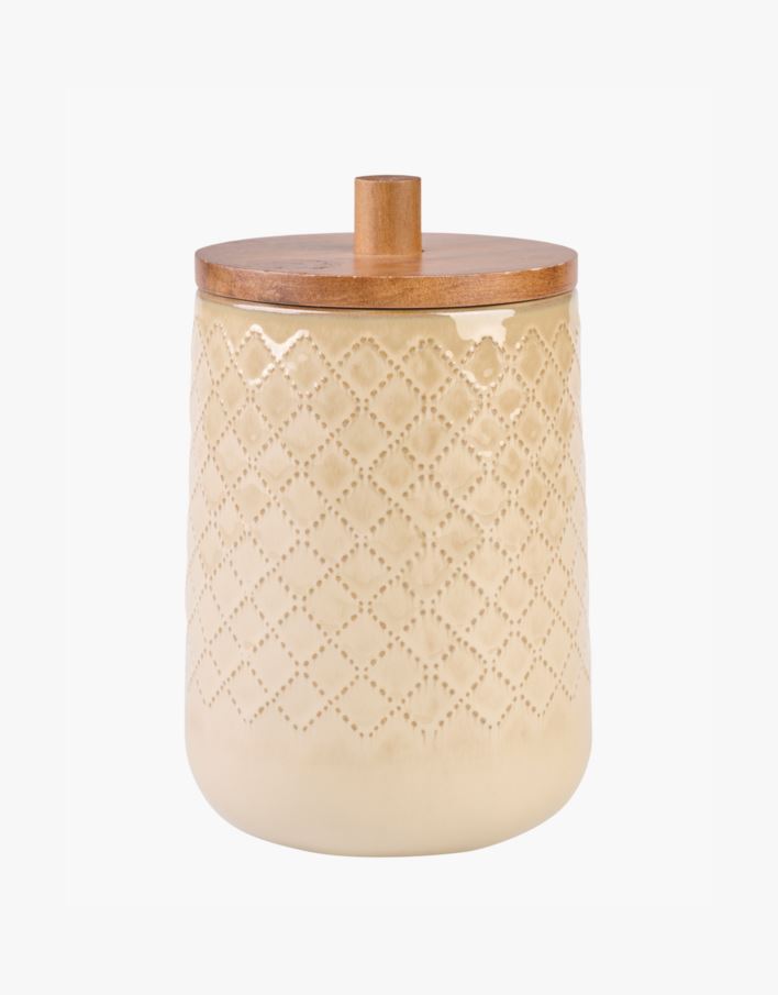 Förvaringsburk beige - 14x14x20,5 cm beige - 1