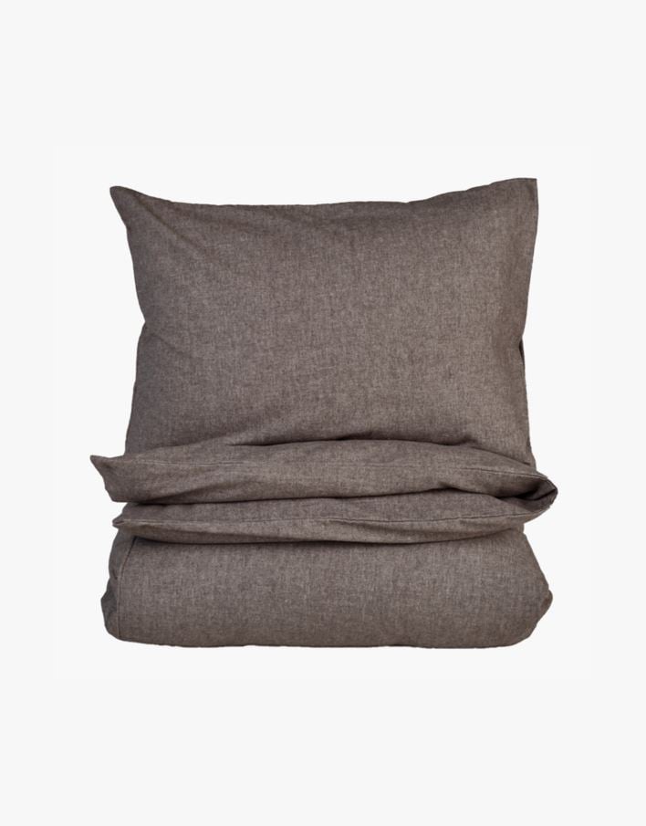 Påslakanset i garnfärgad flanell brun - 150x210 cm brun - 1