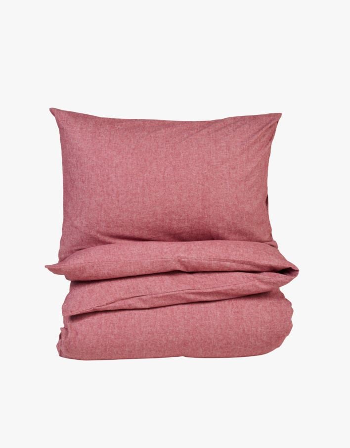 Påslakanset i garnfärgad flanell röd - 150x210 cm röd - 1