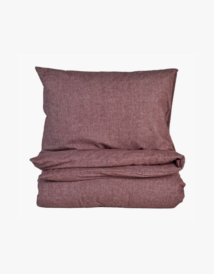 Påslakanset i garnfärgad flanell burgundy - 150x210 cm burgundy - 1
