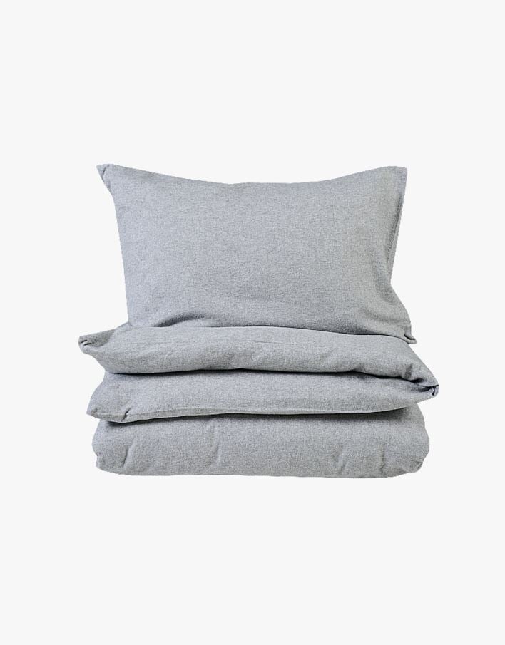 Påslakanset i garnfärgad flanell grå - 150x210 cm grå - 1
