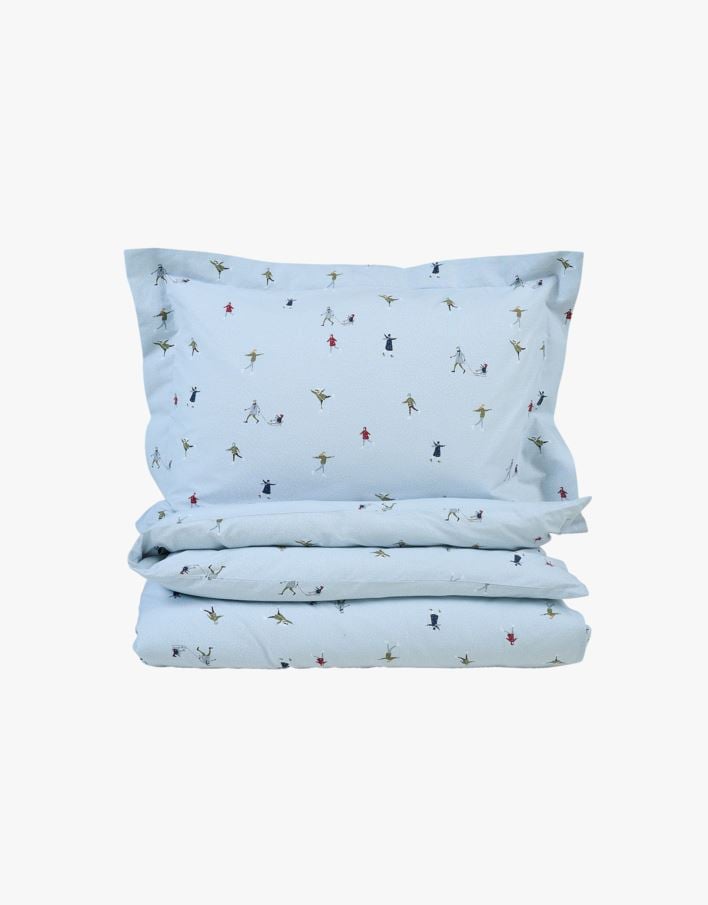 Påslakanset i bomull ljusblå - 150x210+50x60 cm ljusblå - 1