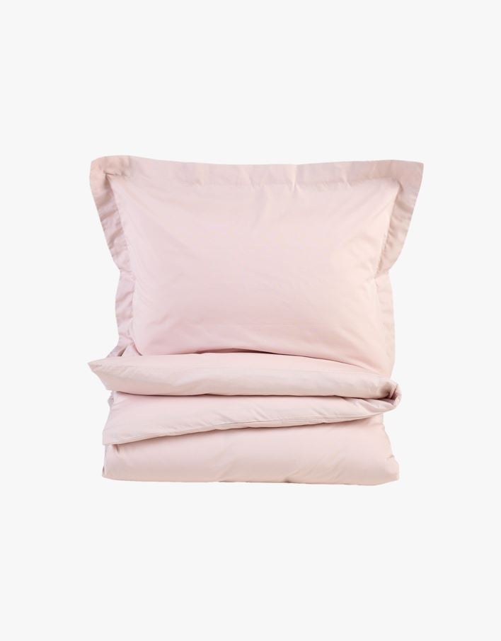 Påslakanset i percale puderrosa - 150x210 cm puderrosa - 1