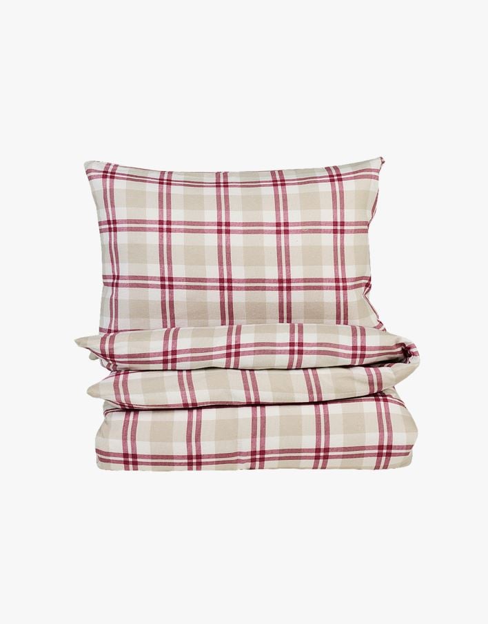 Påslakanset i flanell röd - 150x210 cm röd - 1
