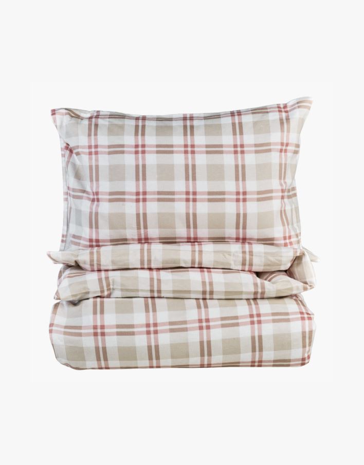 Påslakanset i flanell rosa - 150x210 cm rosa - 1