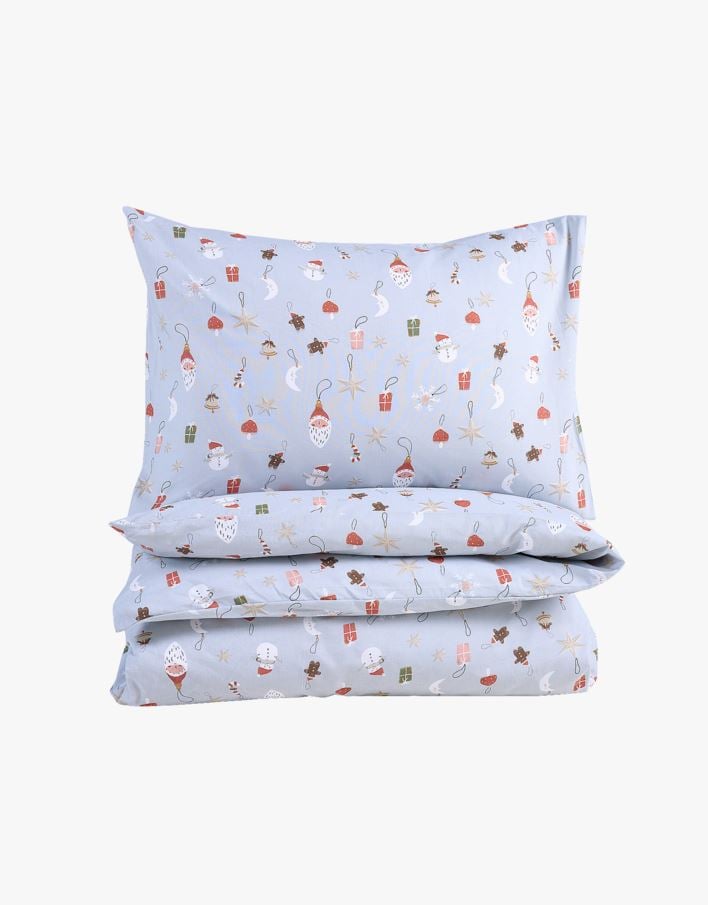 Påslakanset i bomull ljusblå - 150x210+50x60 cm ljusblå - 1