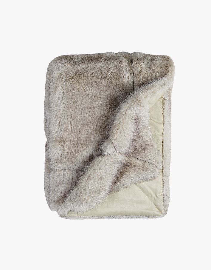 Pläd i pälsimitation natur - 130x170 cm natur - 1