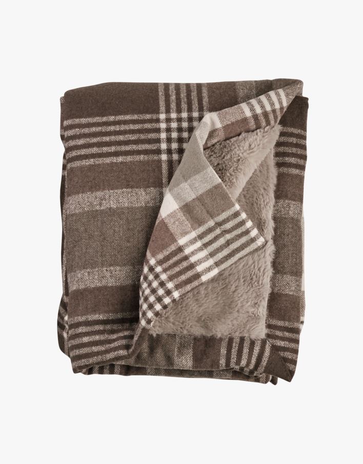 Pläd i pälsimitation multi/brun - 130x170 cm multi/brun - 1