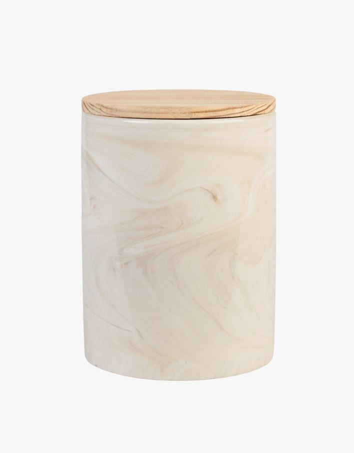 Burk med lock beige - 15 cm ø 10,6 beige - 1