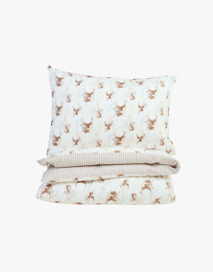 Påslakanset i flanell brun - 150x210+50x60 cm brun - 1