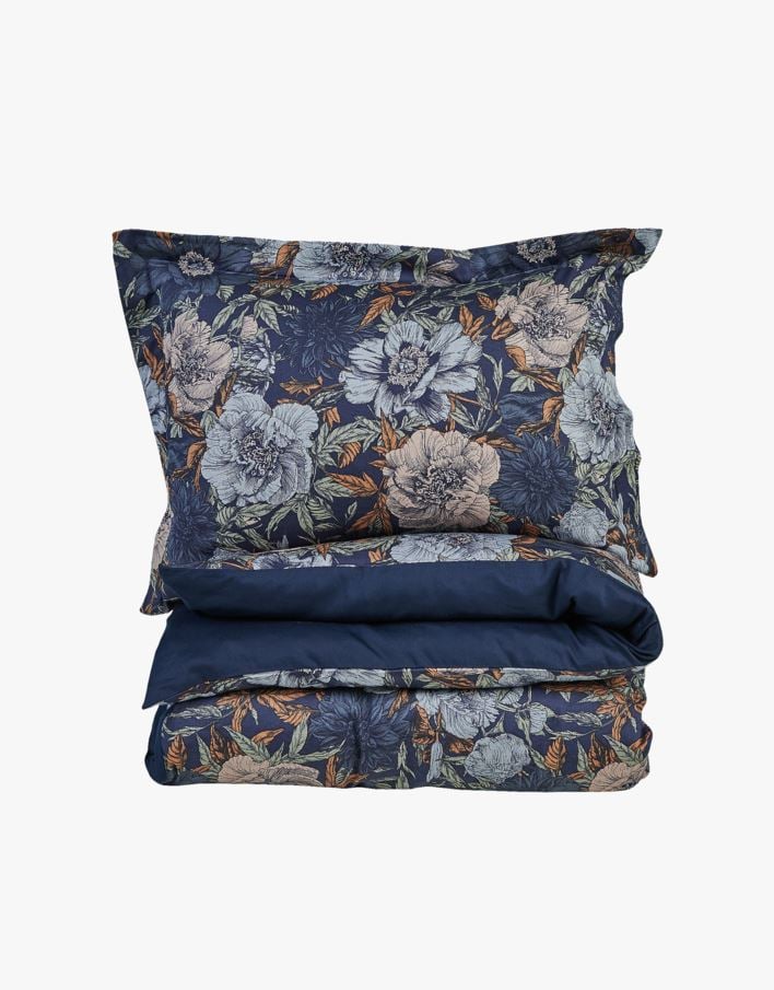 Påslakanset i satin mörkblå - 150x210 cm mörkblå - 1