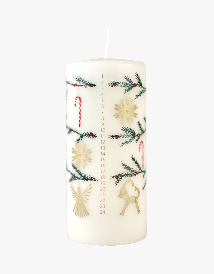 Adventsljus multi/vit - 15 cm ø6,8 multi/vit - 1