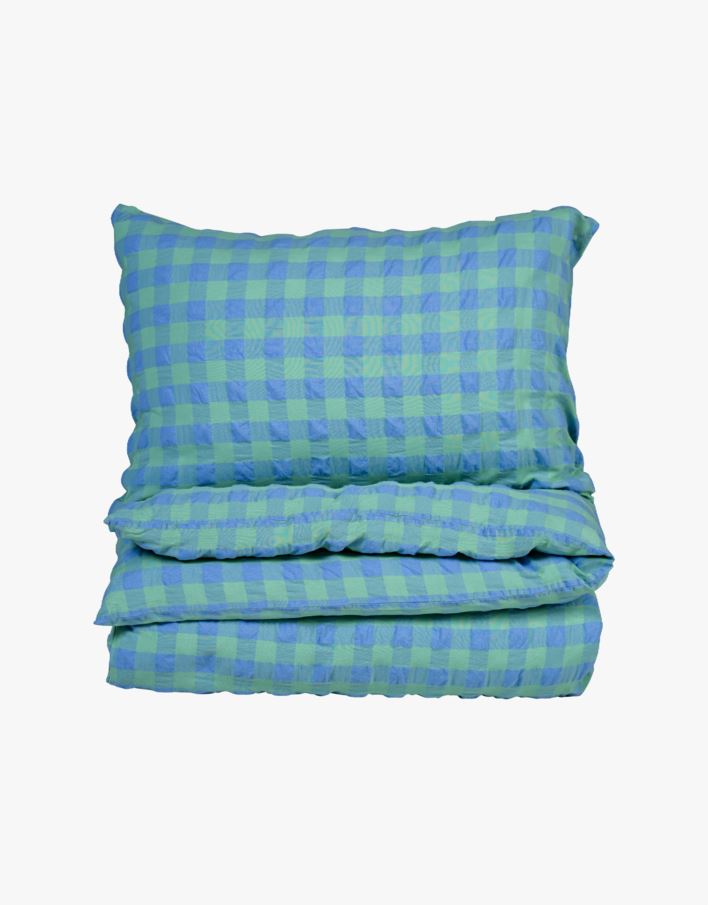 Påslakanset i garnfärgad bäckebölja grön - 150x210+50x60 cm grön - 1