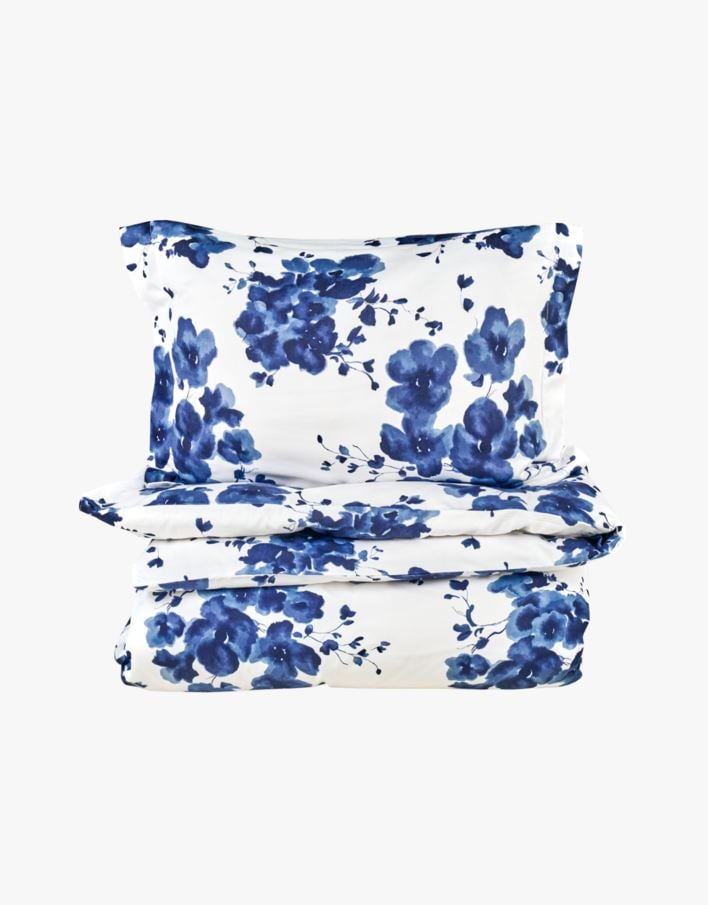 Påslakanset i satin blå - 230x220 cm blå - 1