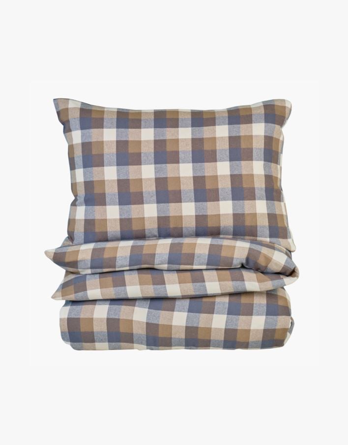 Påslakanset i garnfärgad flanell multi/brun - 150x210 cm multi/brun - 1