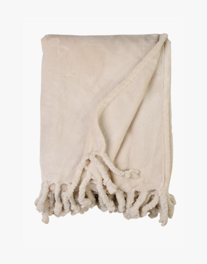 Fleecepläd ljusbeige - 130x170 cm ljusbeige - 1
