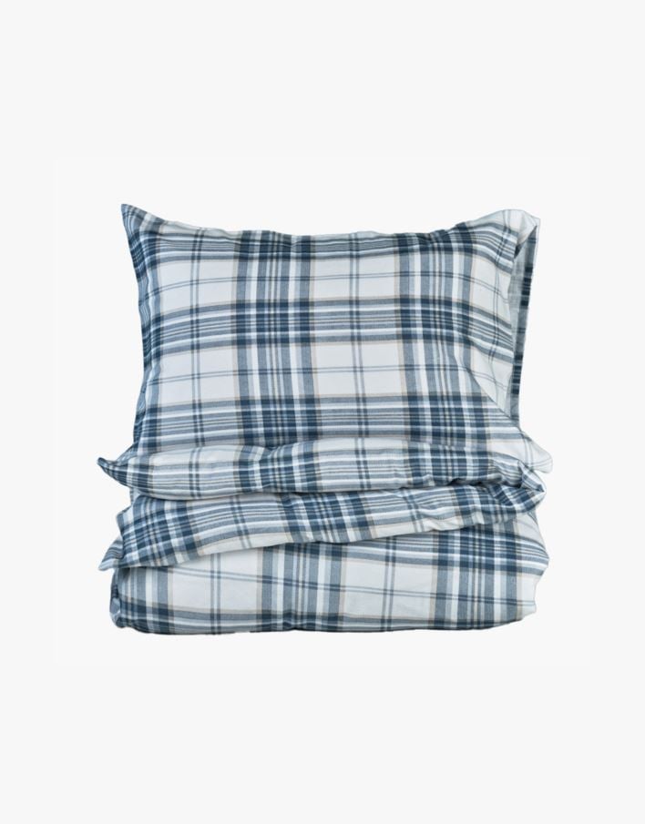 Påslakanset i flanell blå - 150x210 cm blå - 1