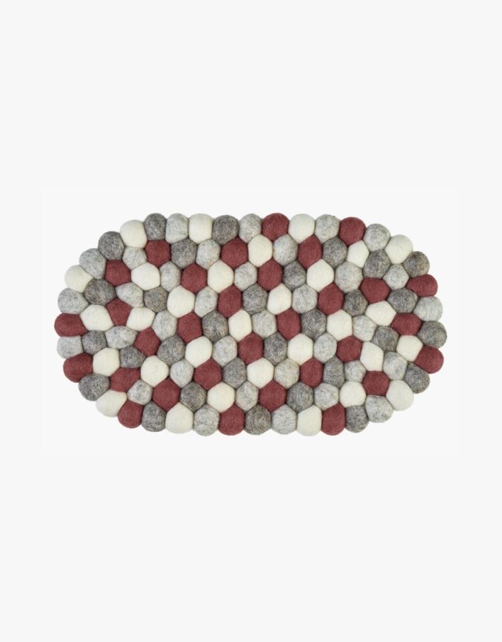 Grytunderlägg multi/röd - 33x19 cm multi/röd - 1