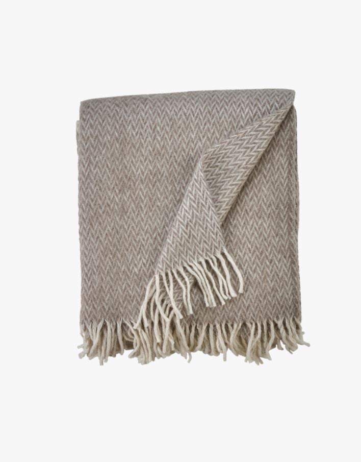 Ullpläd taupe - 190x200 cm taupe - 1