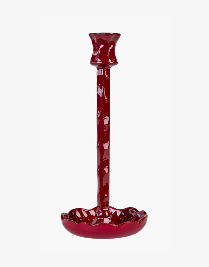 Ljusstake röd - 12x12x28 cm röd - 1